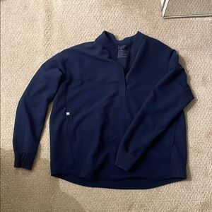 Figs Navy Blue Long Sleeve Scrub Top